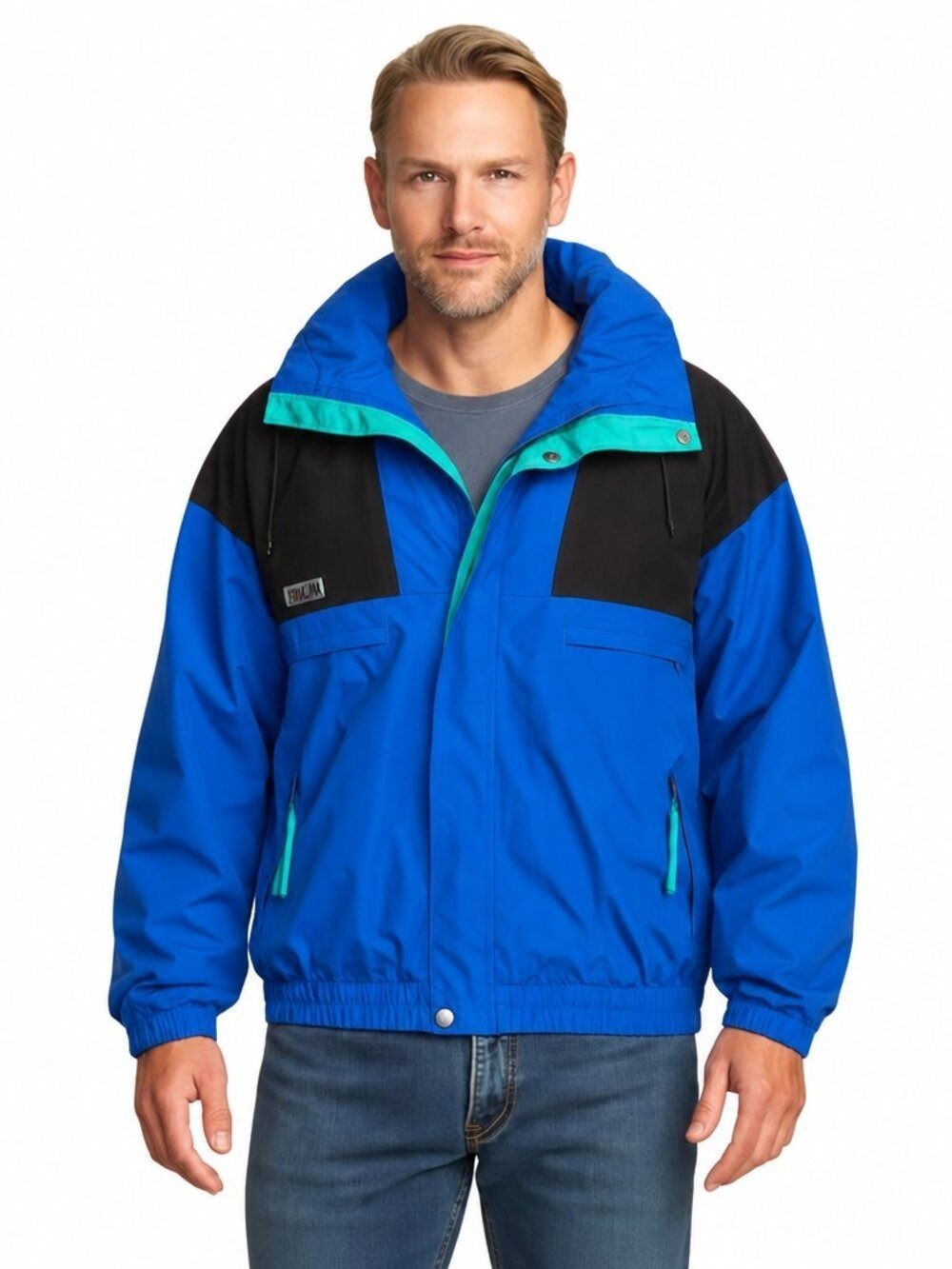 Columbia Vamoose Puffer Jacket XL/Neon Blue, Black & Teal | Double-Layered Warm
